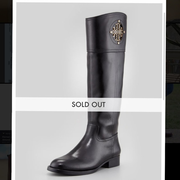 COPY - Tory Burch Kiernan logo Leather riding boot black - Picture 9 of 11